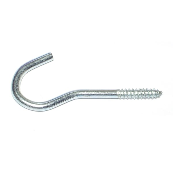 Midwest Fastener 7/32" x 13/16" x 3-7/8" Zinc Plated Steel Screw Hooks 50PK 50988 - main